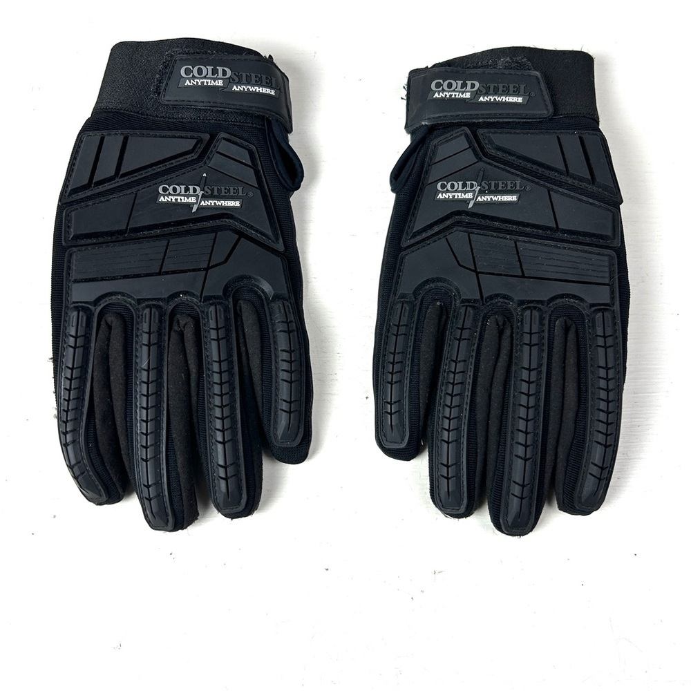 Cold Steel Tactical Gloves Sz L-10 Black Ultra Protection Goat Leather / Rubber